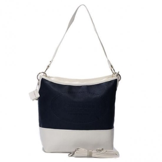 Coach Hamptons Weekend Perforated Medium Navy White Totes AGC | Coach Outlet Canada